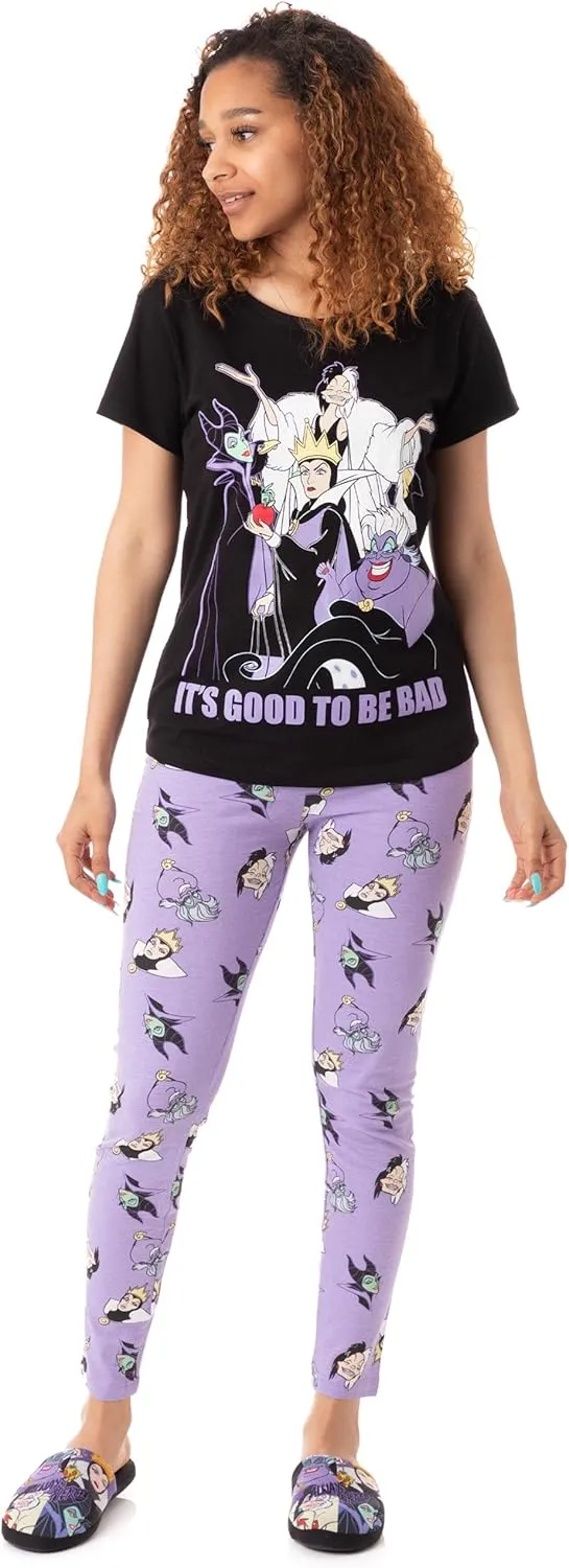 Disney Villains Pajamas Womens Lounge-pants & T-Shirt Pjs Set