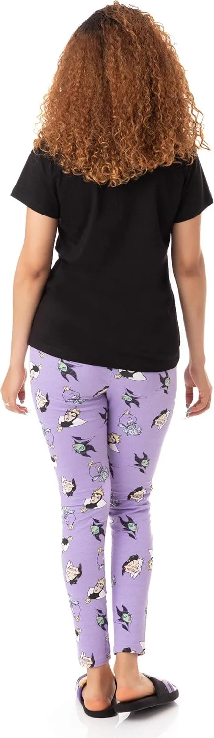 Disney Villains Pajamas Womens Lounge-pants & T-Shirt Pjs Set