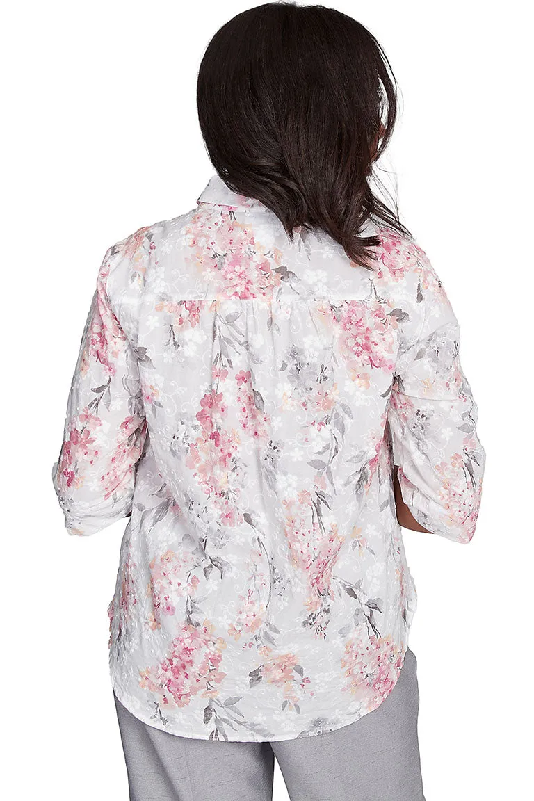 Estate Of Mind Hydrangea Jacquard Blouse