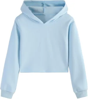 EXARUS Girls Sweatshirts Oversized/Crop Graphic Hoodie Letter Print Crew Neck Pullover Long Sleeve Casual School Kids