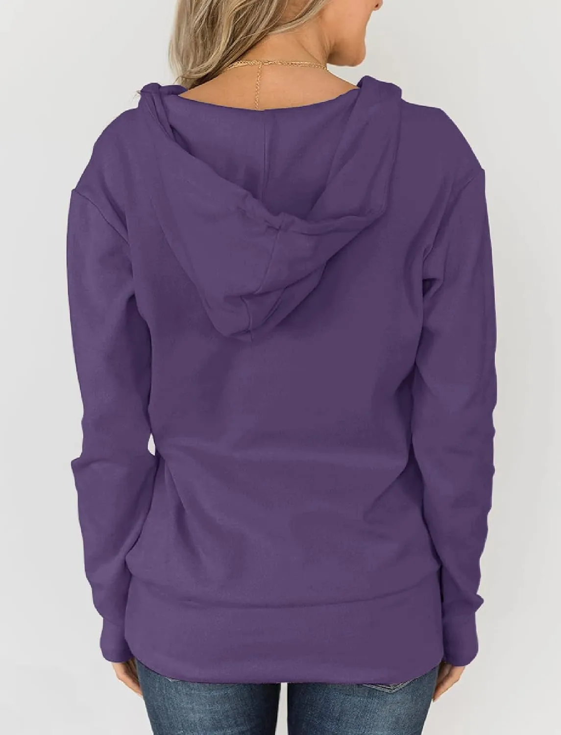 Fallorchid Womens Full-Zip Hoodies Casual Long Sleeve Sweatshirt with Pockets