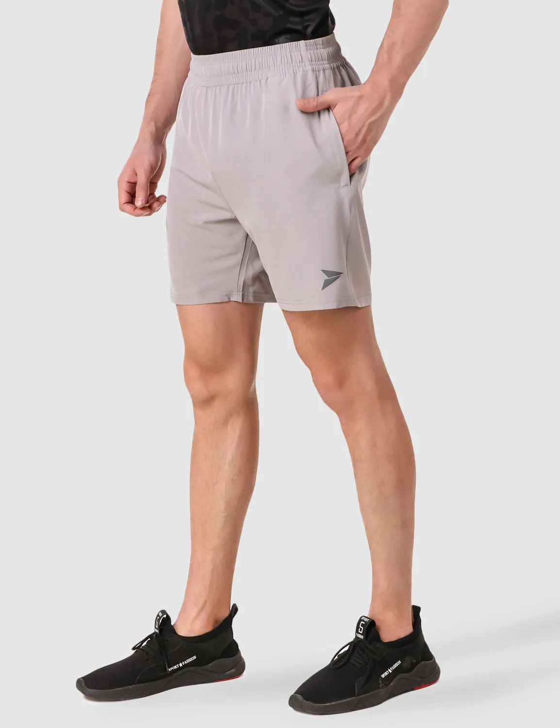 Fitinc Light Grey Shorts for Men with Zipper Pockets