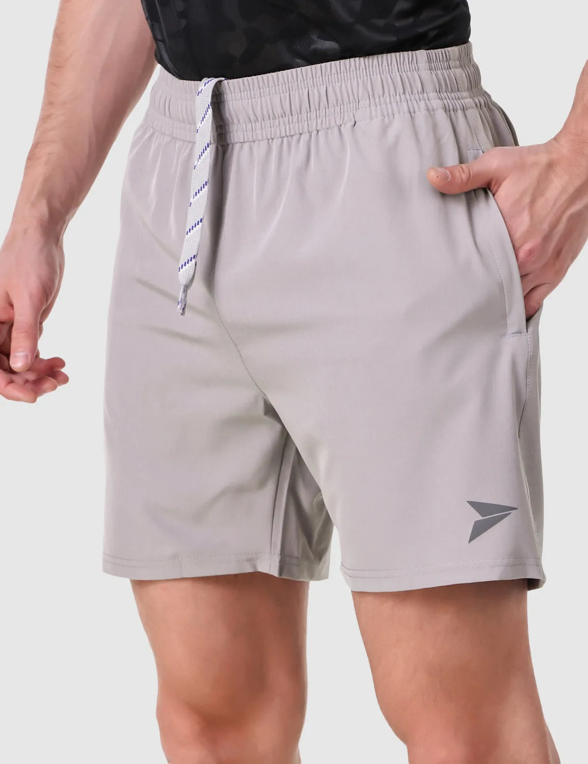 Fitinc Light Grey Shorts for Men with Zipper Pockets