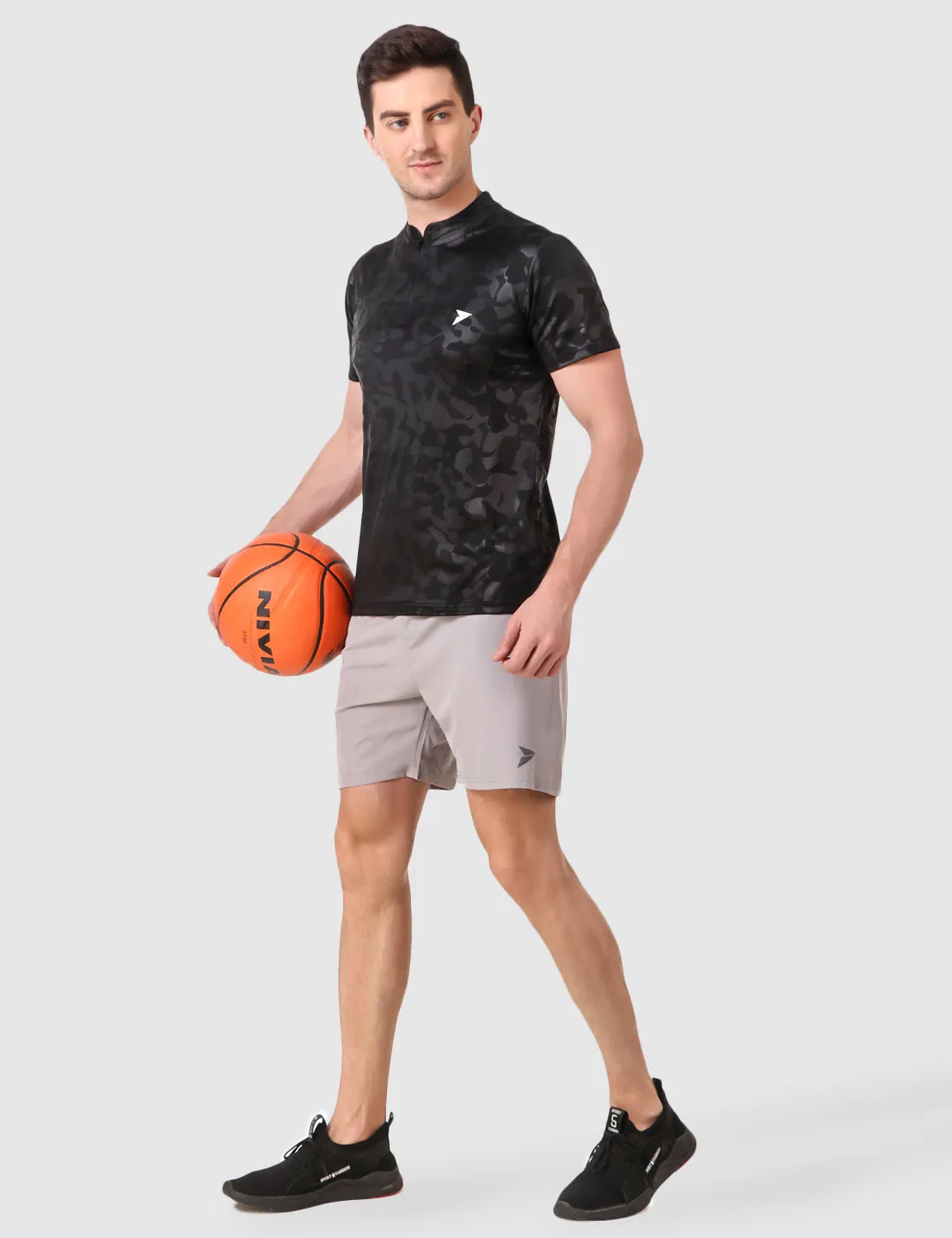 Fitinc Light Grey Shorts for Men with Zipper Pockets