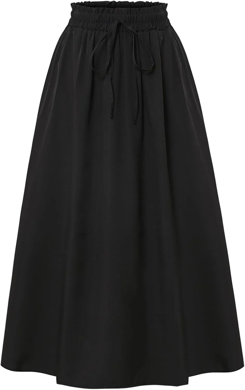 FlekmanArt Womens Maxi Skirt Summer Trendy Elastic High Waisted Boho Dress Casual Beach Flowy Swing Long Skirts with Pockets