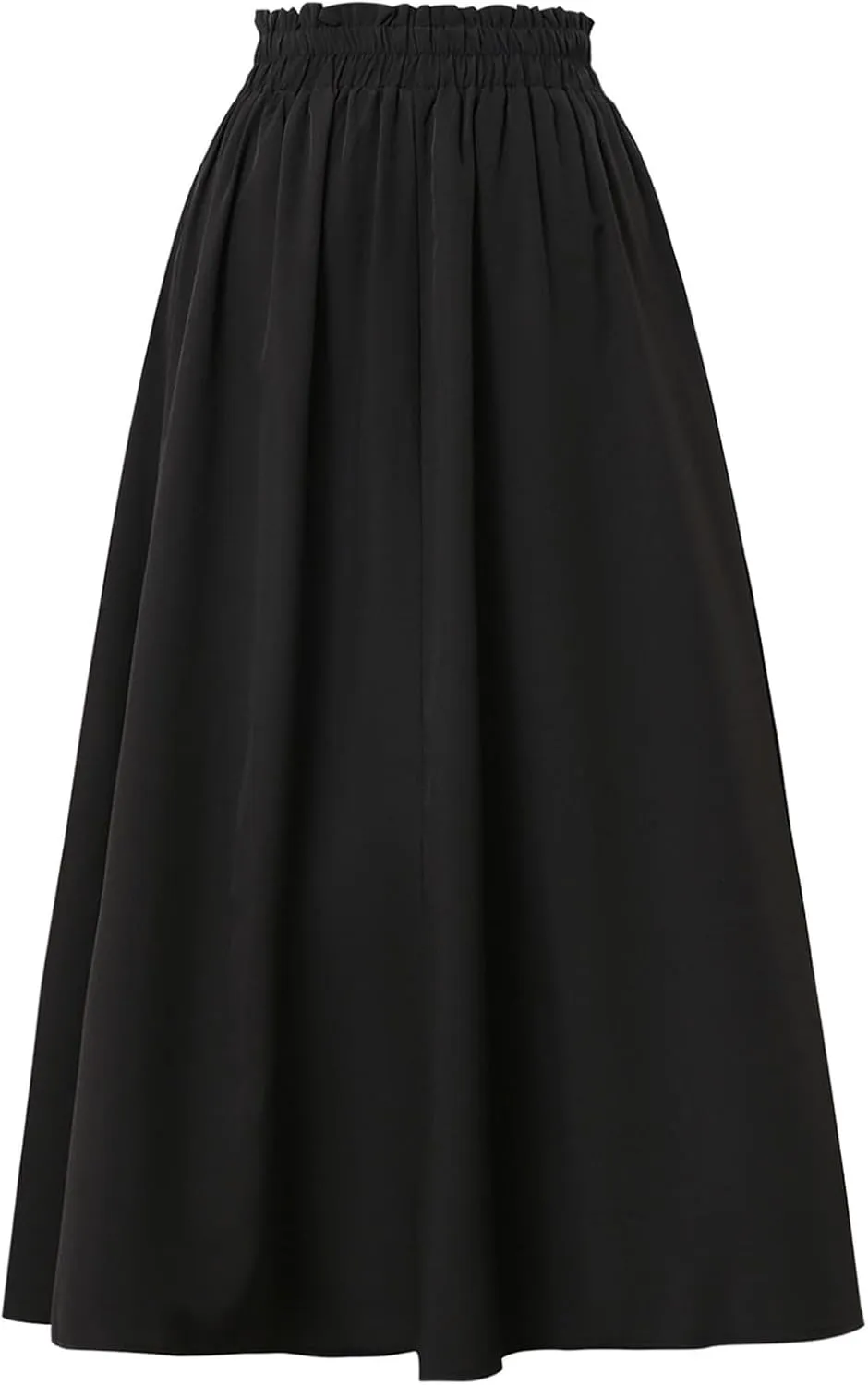 FlekmanArt Womens Maxi Skirt Summer Trendy Elastic High Waisted Boho Dress Casual Beach Flowy Swing Long Skirts with Pockets