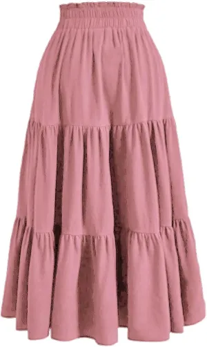 Floral Maxi Skirt for Women Tiered Boho High Waisted Pleated Midi Skirt Flowy A-Line Cute Spring Summer Long Skirts