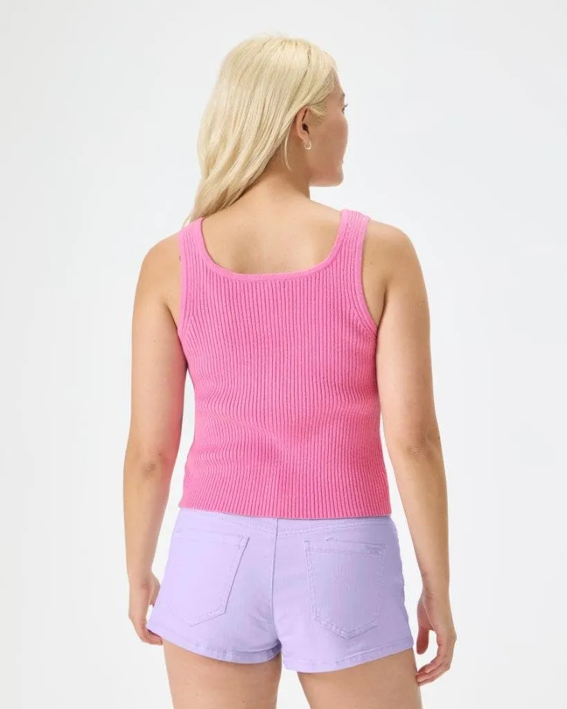 Florence By Mills Women's Bright Side Peek-a-Boo Button Up Tank