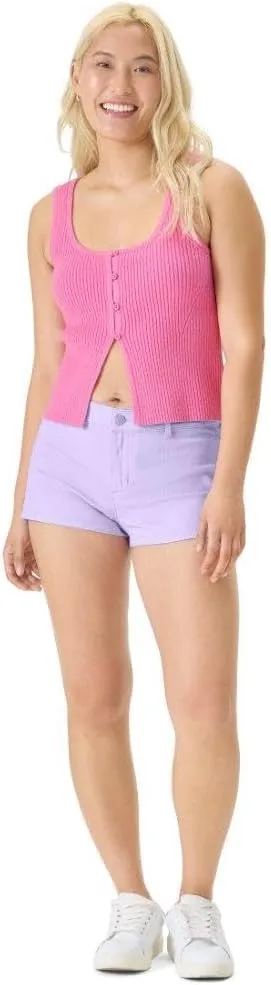 Florence By Mills Women's Bright Side Peek-a-Boo Button Up Tank