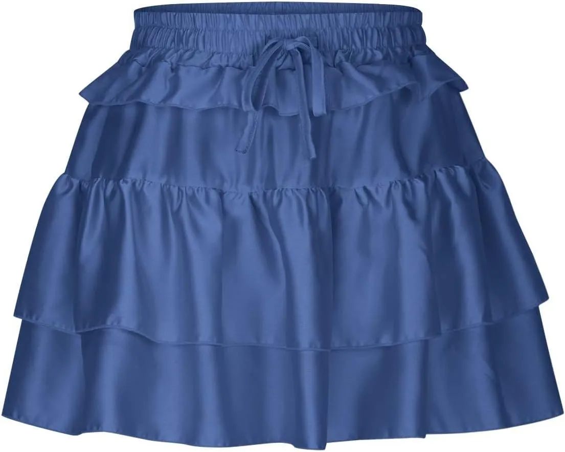 Flowy Skirts for Women Casual Shorts Boho Dress Sexy Floral Skorts Ruffle Mini Skirt Running Tennis Butterfly Shorts