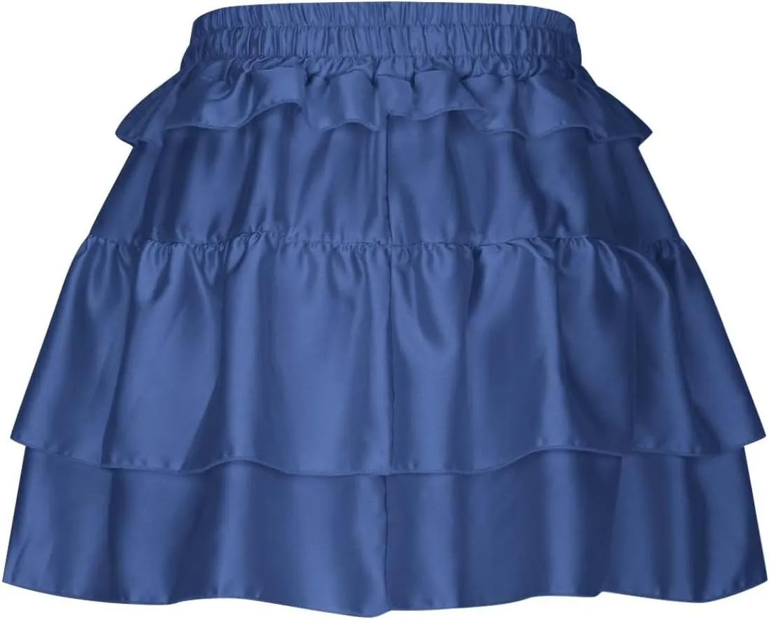 Flowy Skirts for Women Casual Shorts Boho Dress Sexy Floral Skorts Ruffle Mini Skirt Running Tennis Butterfly Shorts