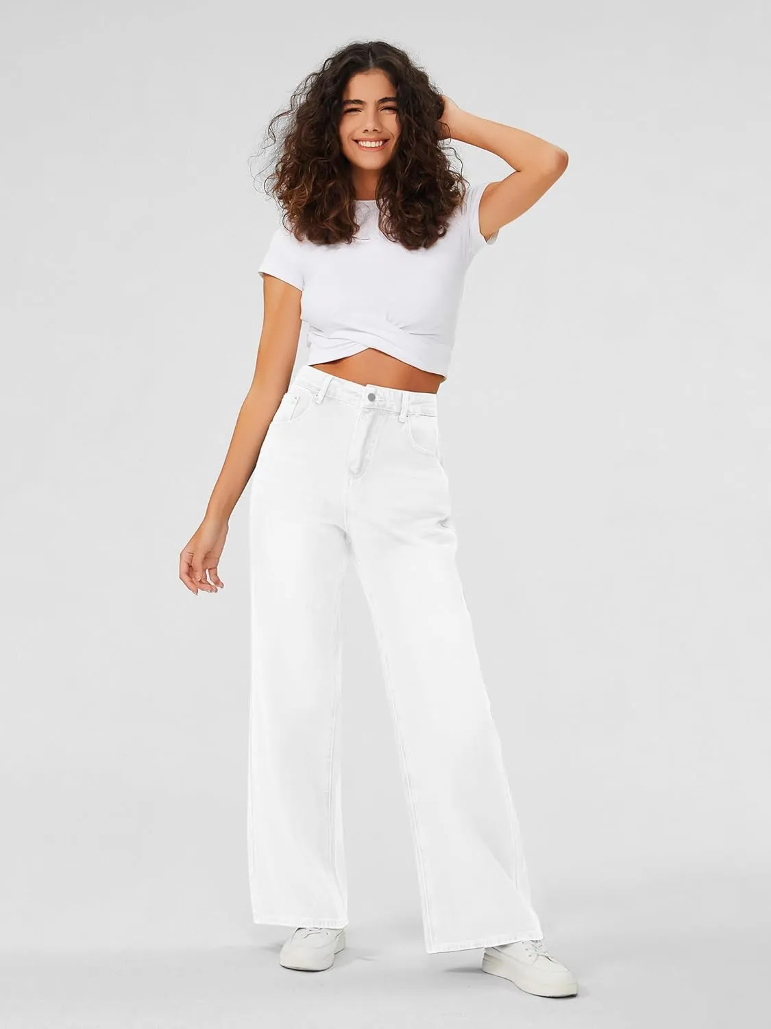 Genleck Baggy Jeans for Woman High Waisted Loose Wide Leg Jean Womens Boyfriend Y2K Pants Trendy