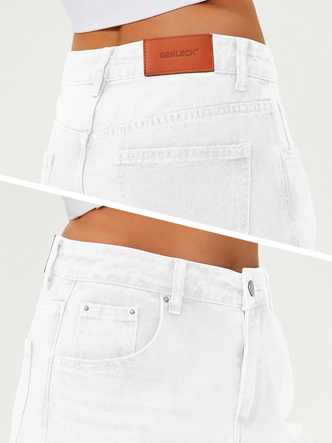 Genleck Baggy Jeans for Woman High Waisted Loose Wide Leg Jean Womens Boyfriend Y2K Pants Trendy