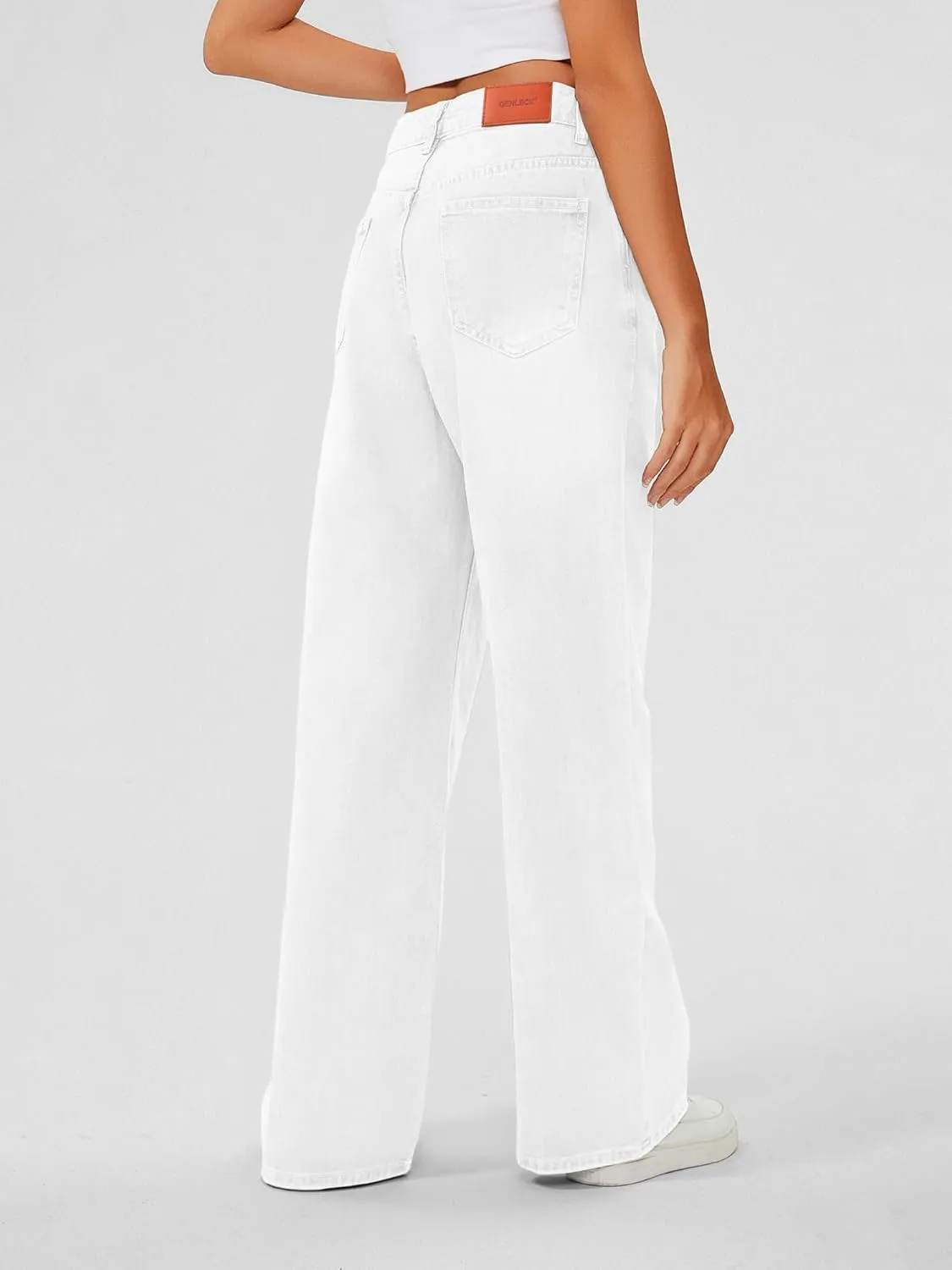 Genleck Baggy Jeans for Woman High Waisted Loose Wide Leg Jean Womens Boyfriend Y2K Pants Trendy