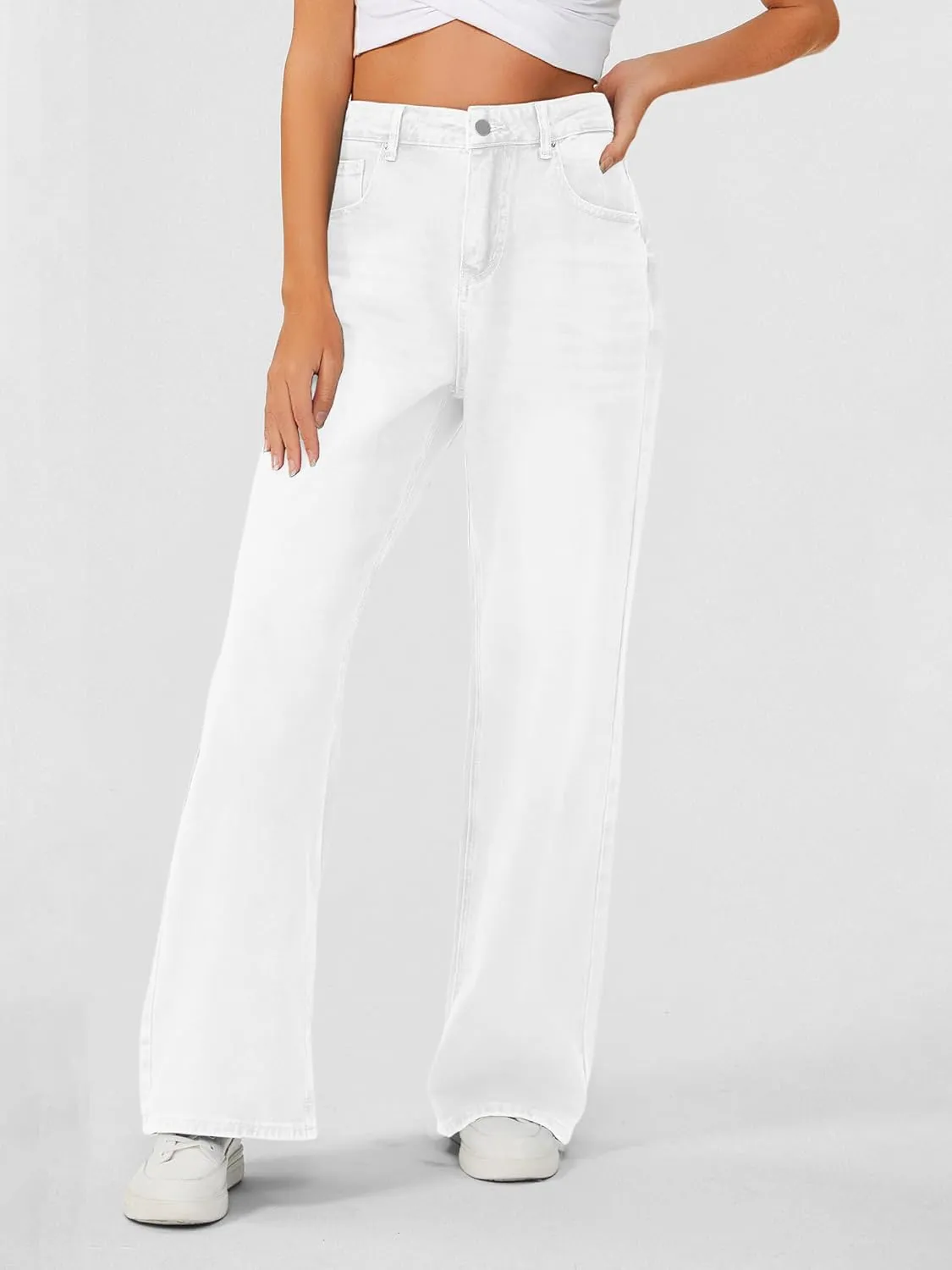 Genleck Baggy Jeans for Woman High Waisted Loose Wide Leg Jean Womens Boyfriend Y2K Pants Trendy
