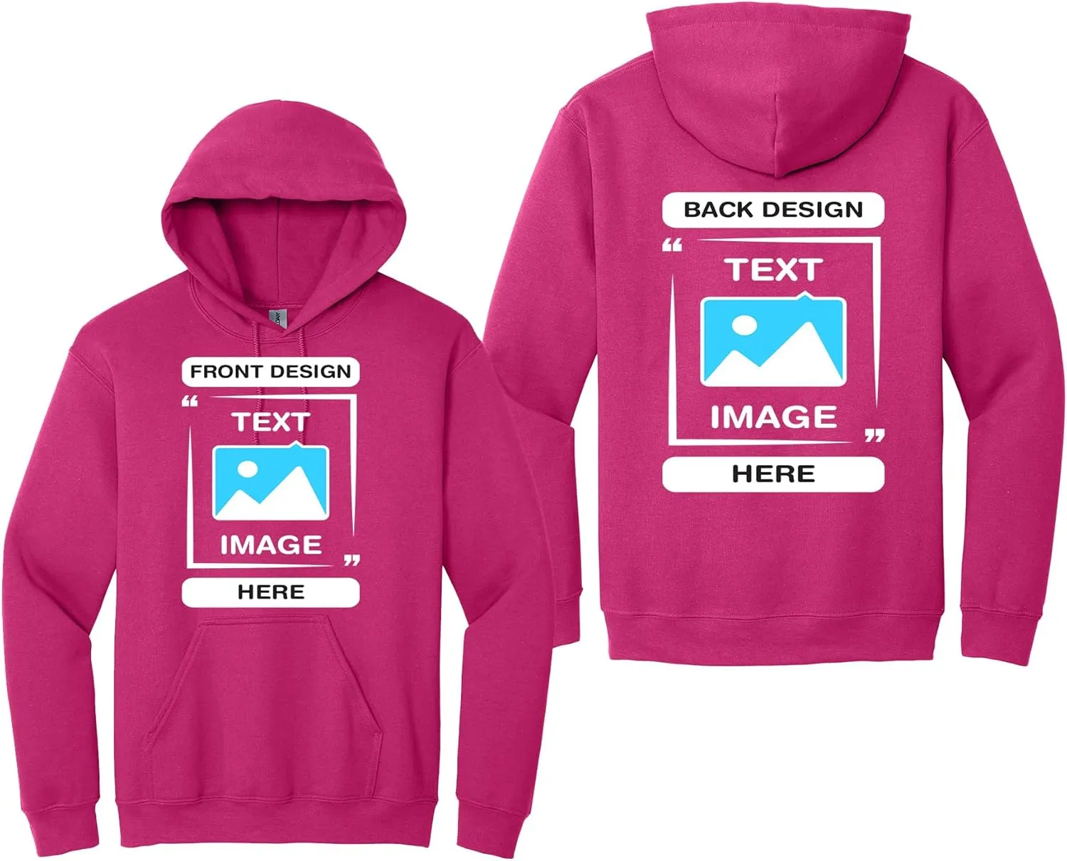 Gildan - Personalized Image Unisex Sweatshirt - Customized Add Your Text Photo Hoodies - Men Women Adult