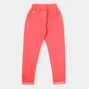 Girls Knitted Jeggings - Red