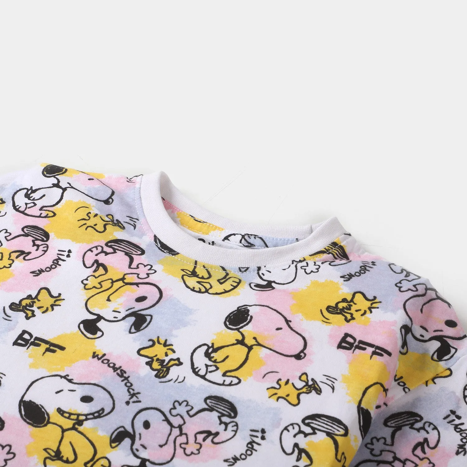 Girls T-Shirt Printed All Over - White