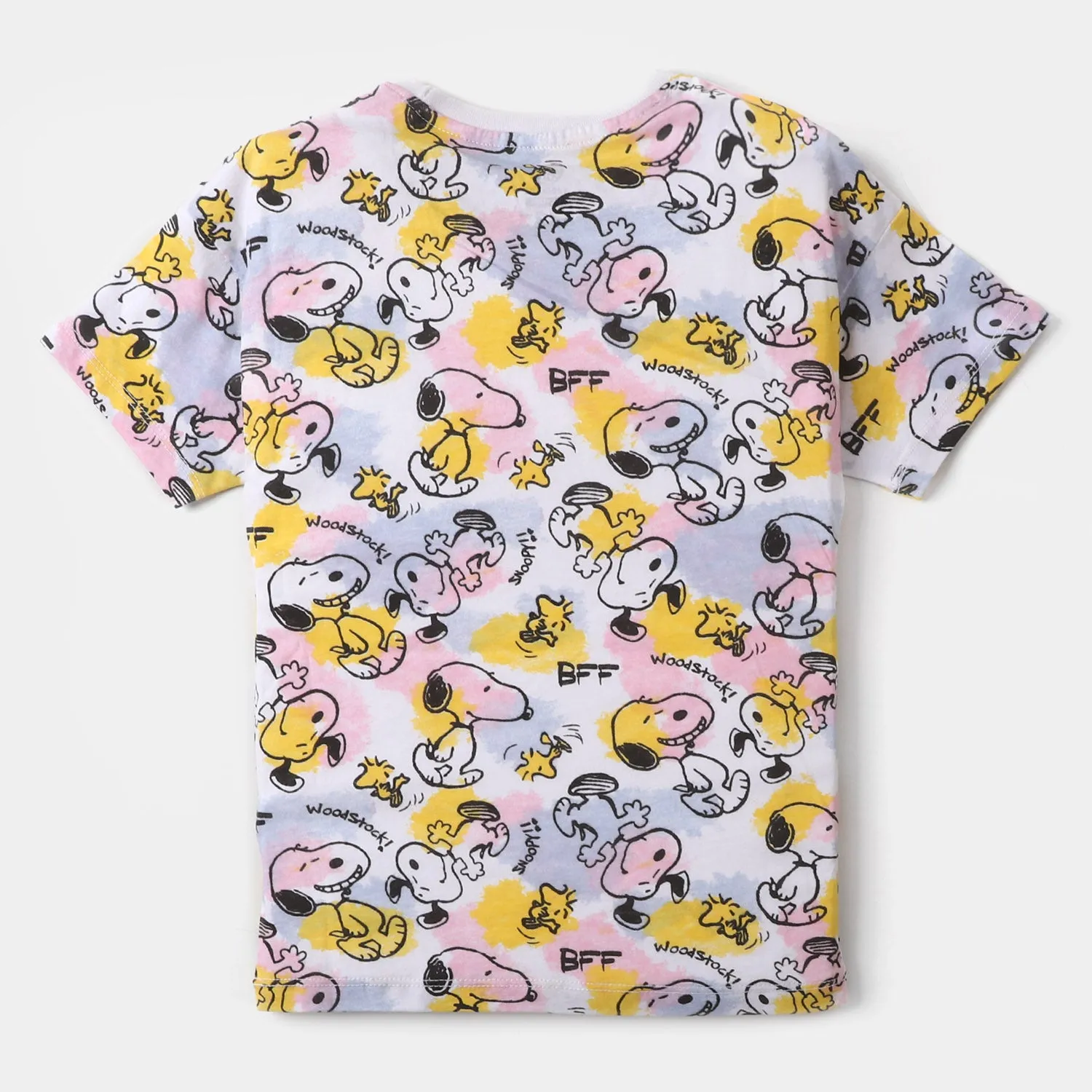 Girls T-Shirt Printed All Over - White
