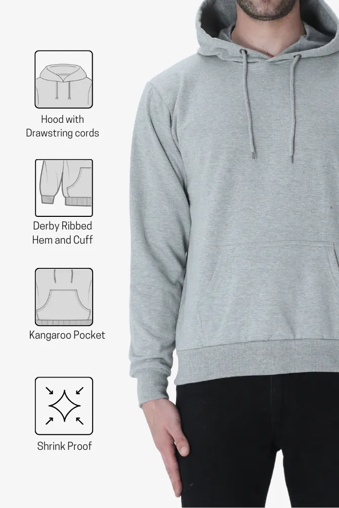 Grey Melange Hoodie for men