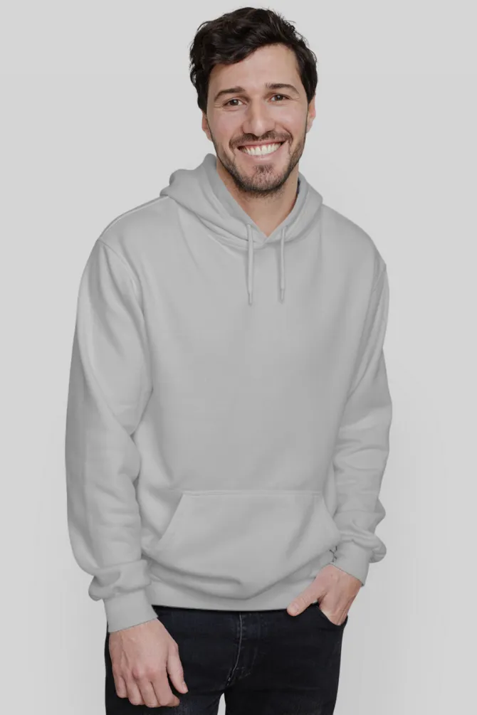 Grey Melange Hoodie for men