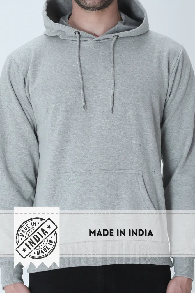 Grey Melange Hoodie for men