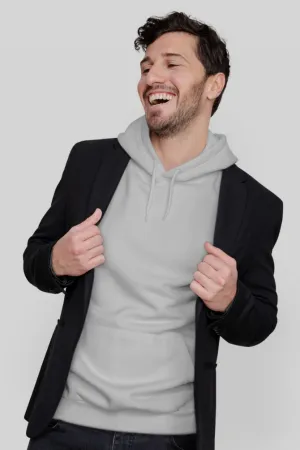 Grey Melange Hoodie for men