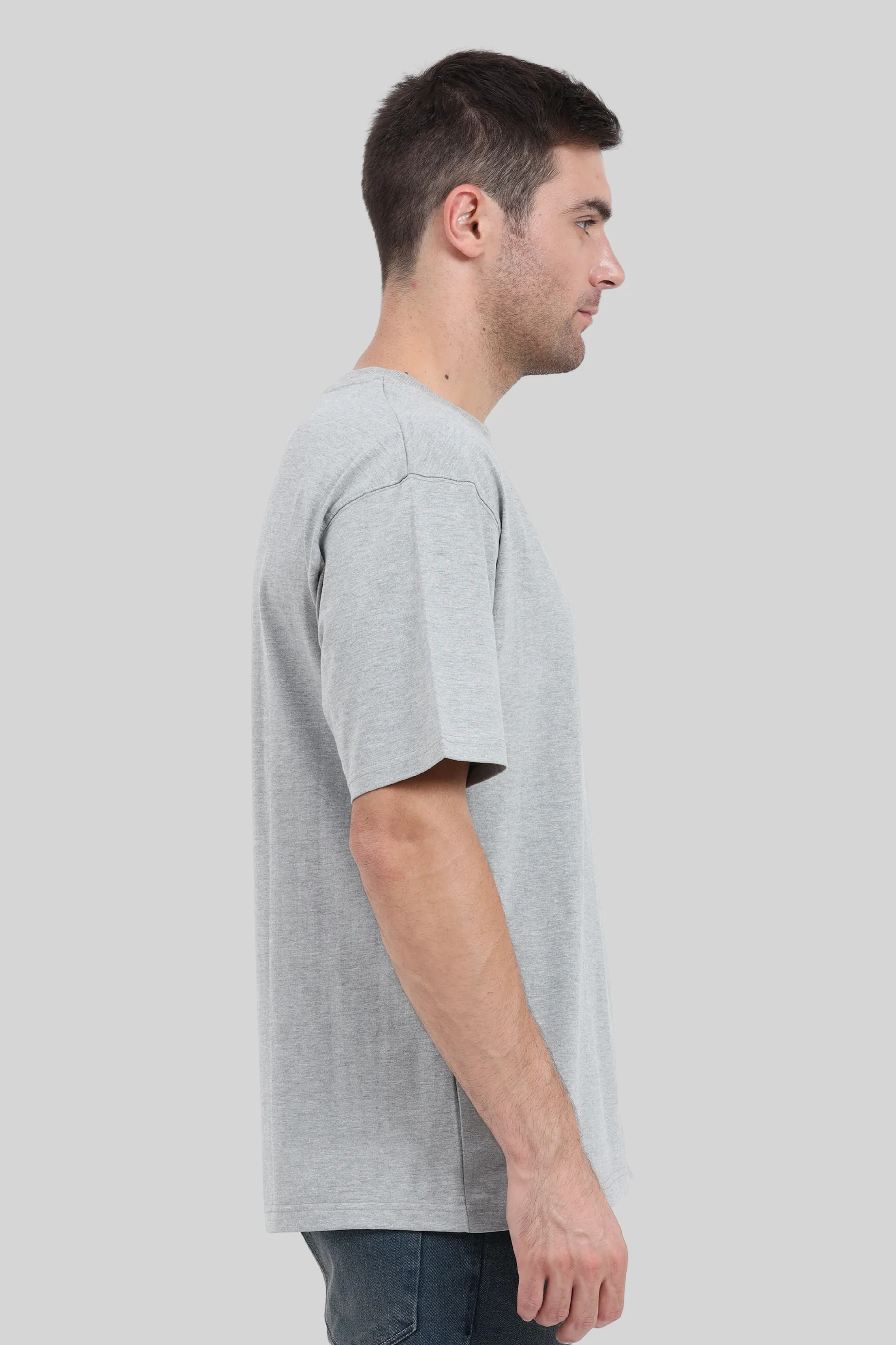Grey Melange Oversized T-shirt for men