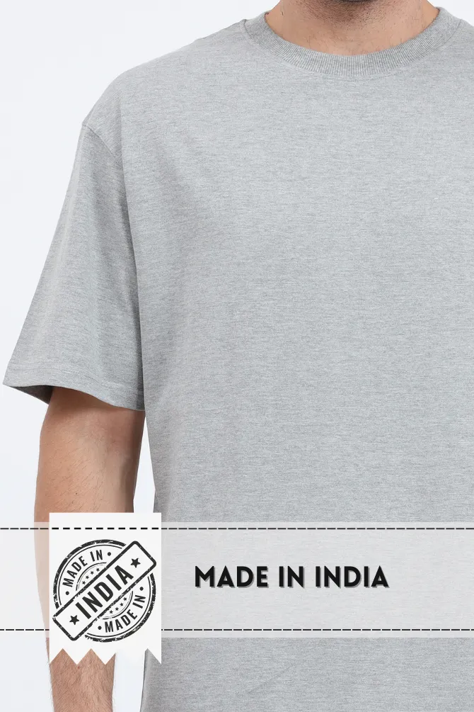 Grey Melange Oversized T-shirt for men