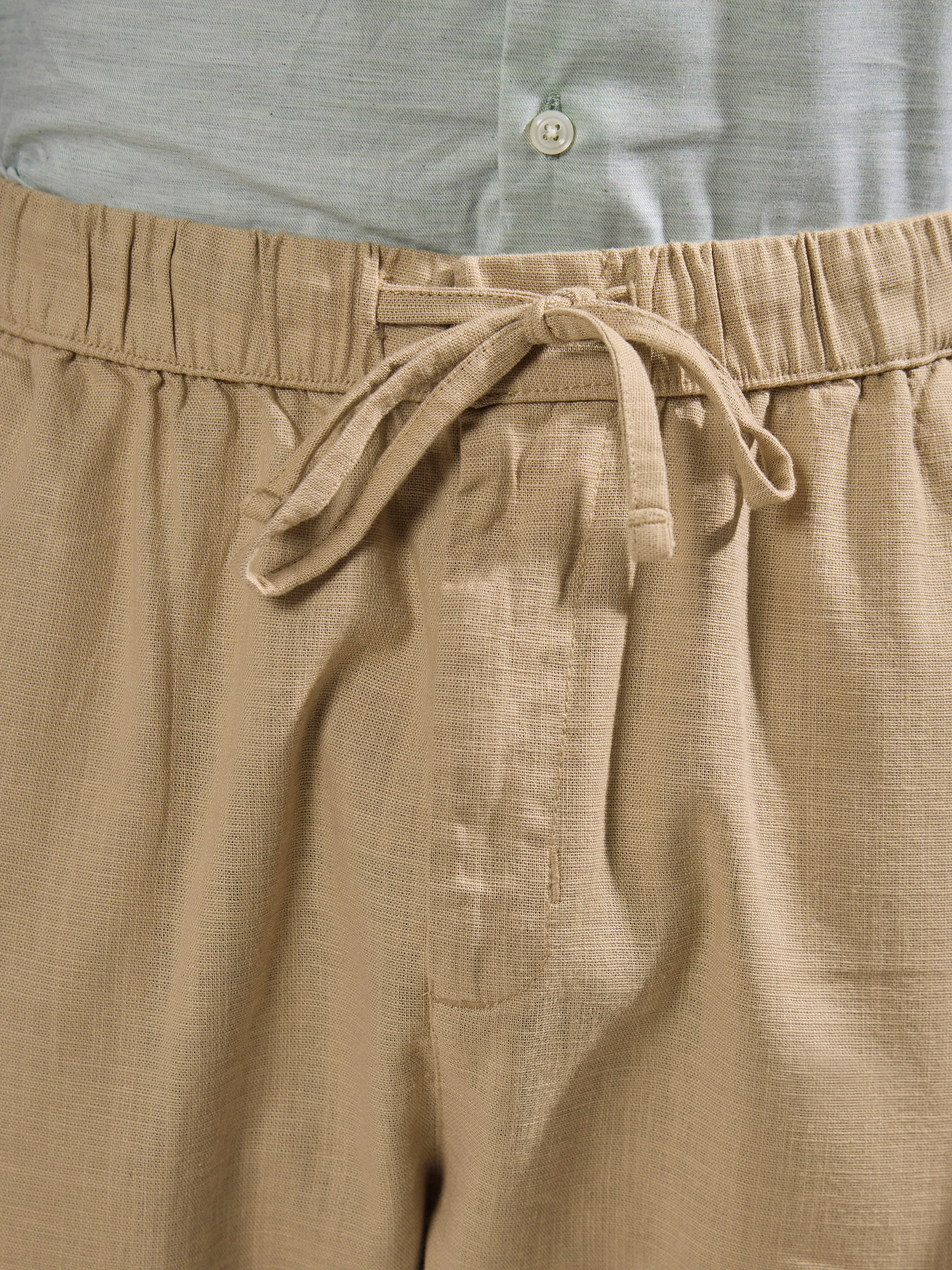 Gwynetha - Loose Fit Linen Joggers - Beige
