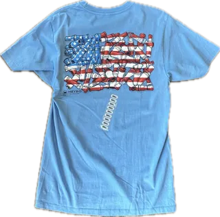 Heybo Duck Call Flag Crown Blue Short Sleeve T-Shirt HEY1744