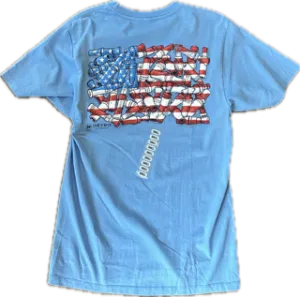 Heybo Duck Call Flag Crown Blue Short Sleeve T-Shirt HEY1744
