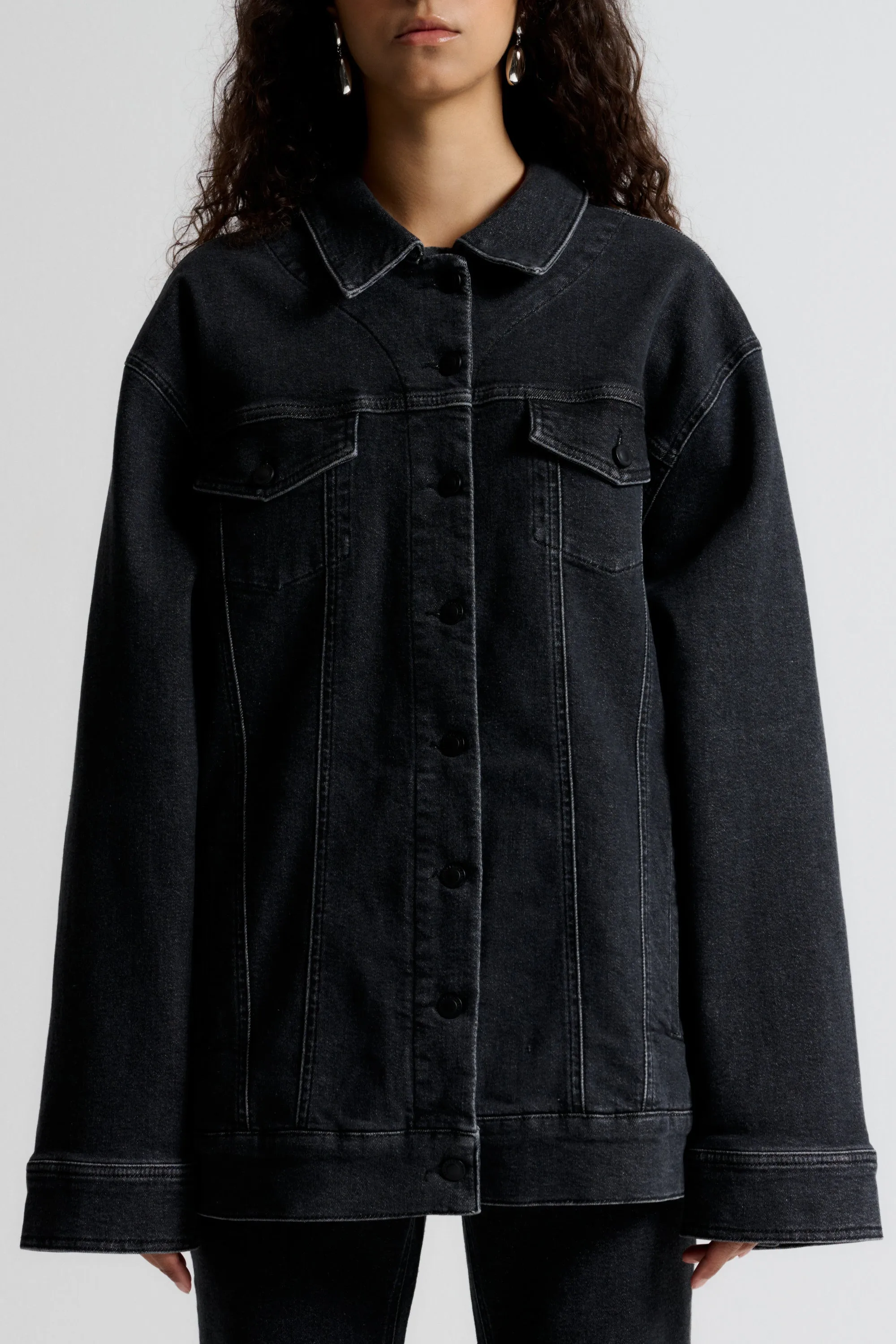 IVY-Augusta Oversize Jacket Wash Istanbul Black