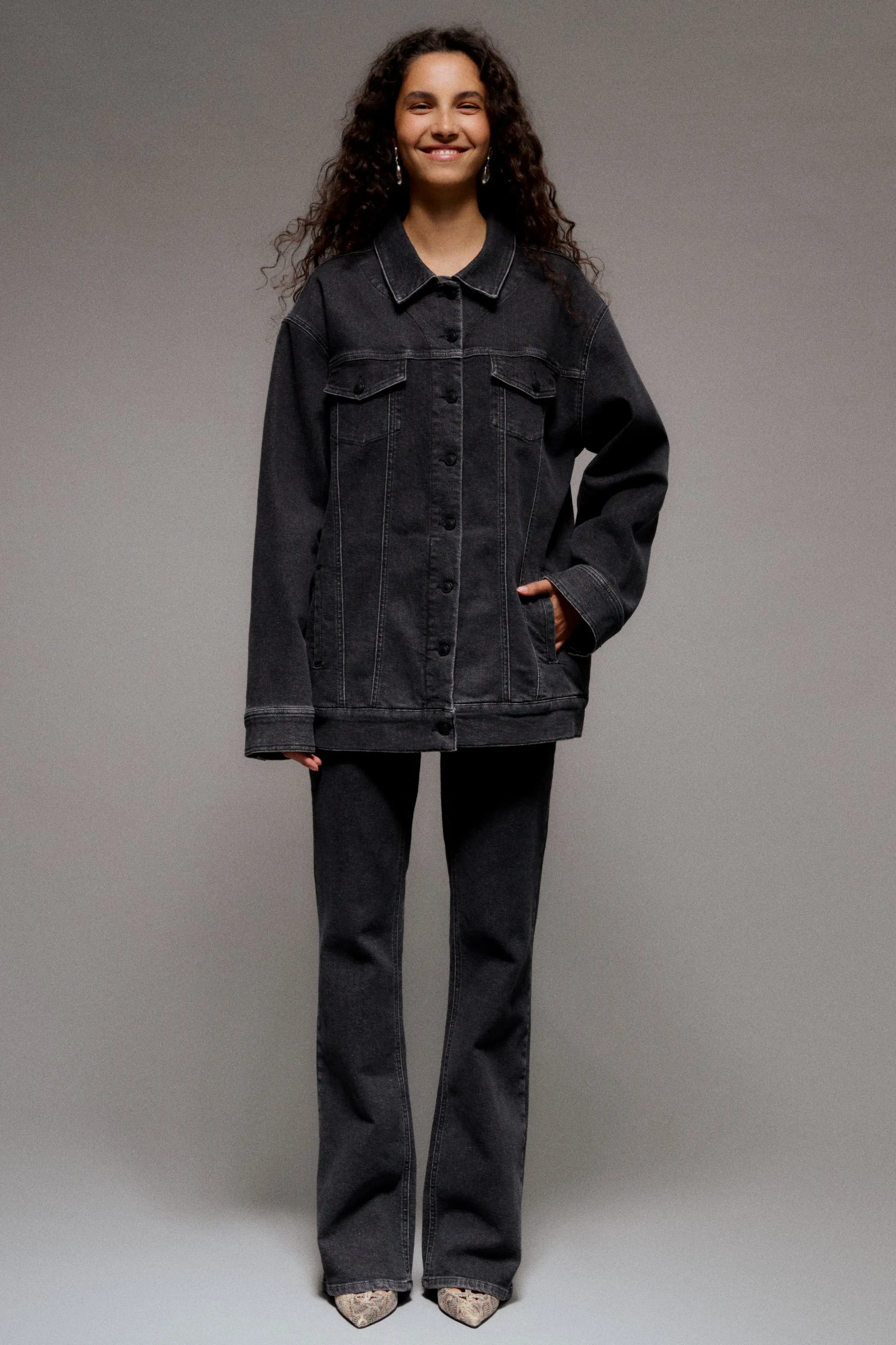 IVY-Augusta Oversize Jacket Wash Istanbul Black