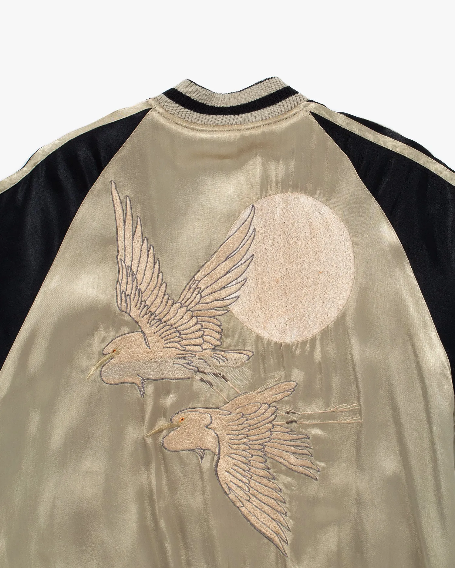 Japanese Repro Souvenir Jacket, Reversible, Black with Samurai