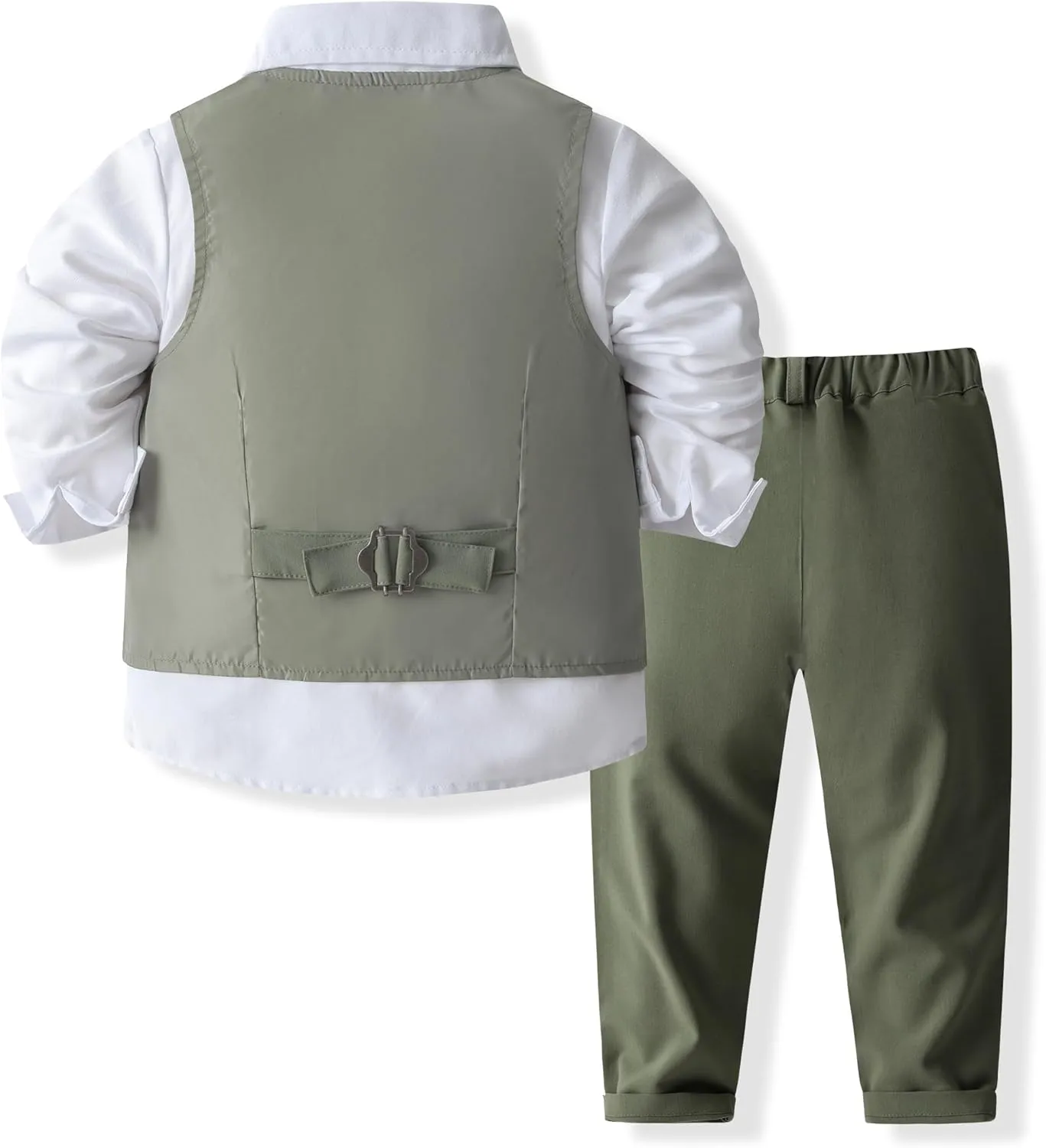 Kimocat Baby Boys Gentleman Bowtie Blue Suits Set Long Sleeve  Vest Pants