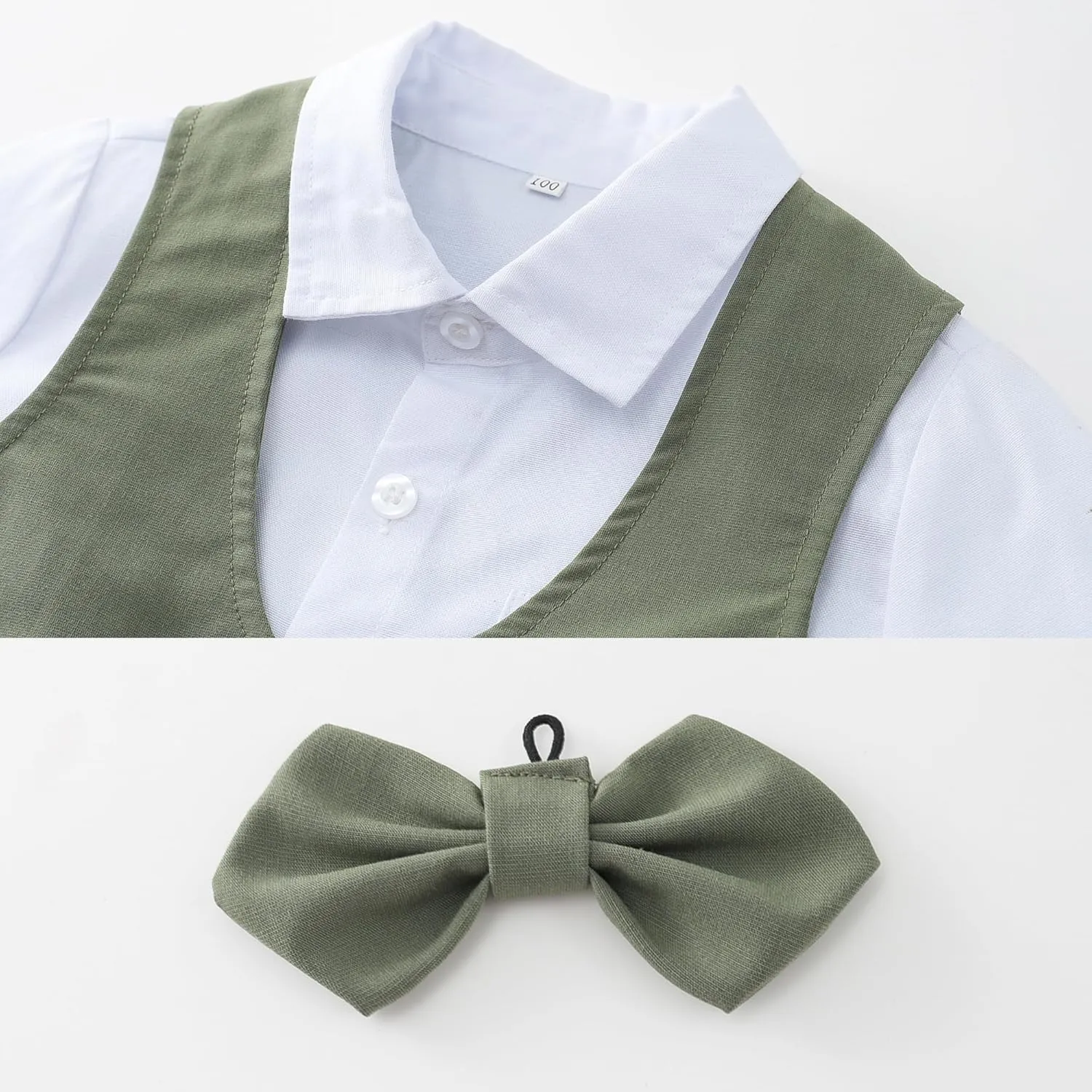 Kimocat Baby Boys Gentleman Bowtie Blue Suits Set Long Sleeve  Vest Pants