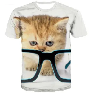 kitten tshirt cat shirt 3D pet men Casual art costume
