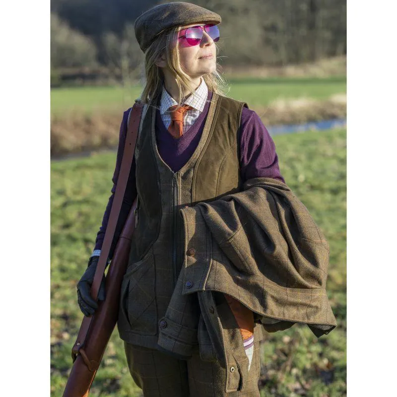 Laksen Fitted Zip Ladies Shooting Vest - Cara Tweed