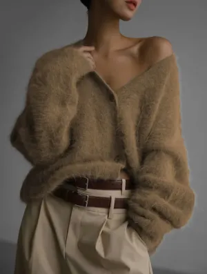Lazy Loose V-Neck Cardigan