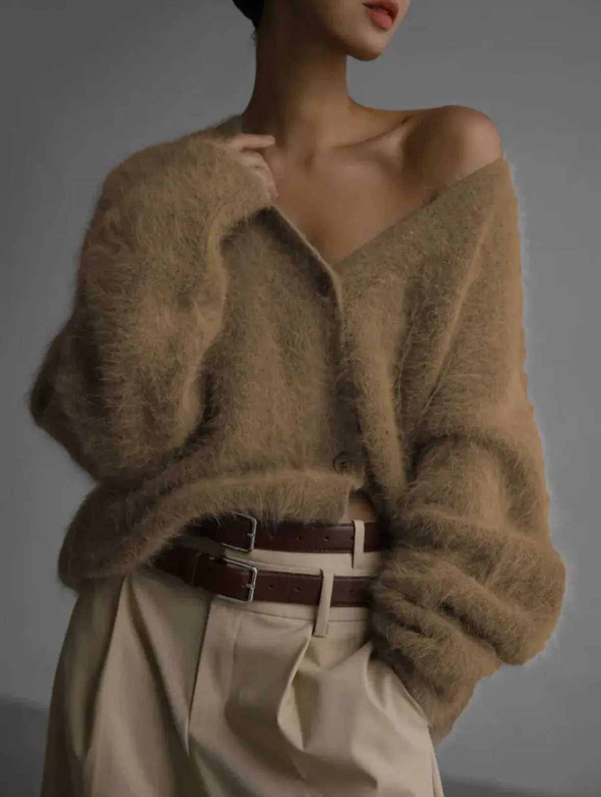 Lazy Loose V-Neck Cardigan