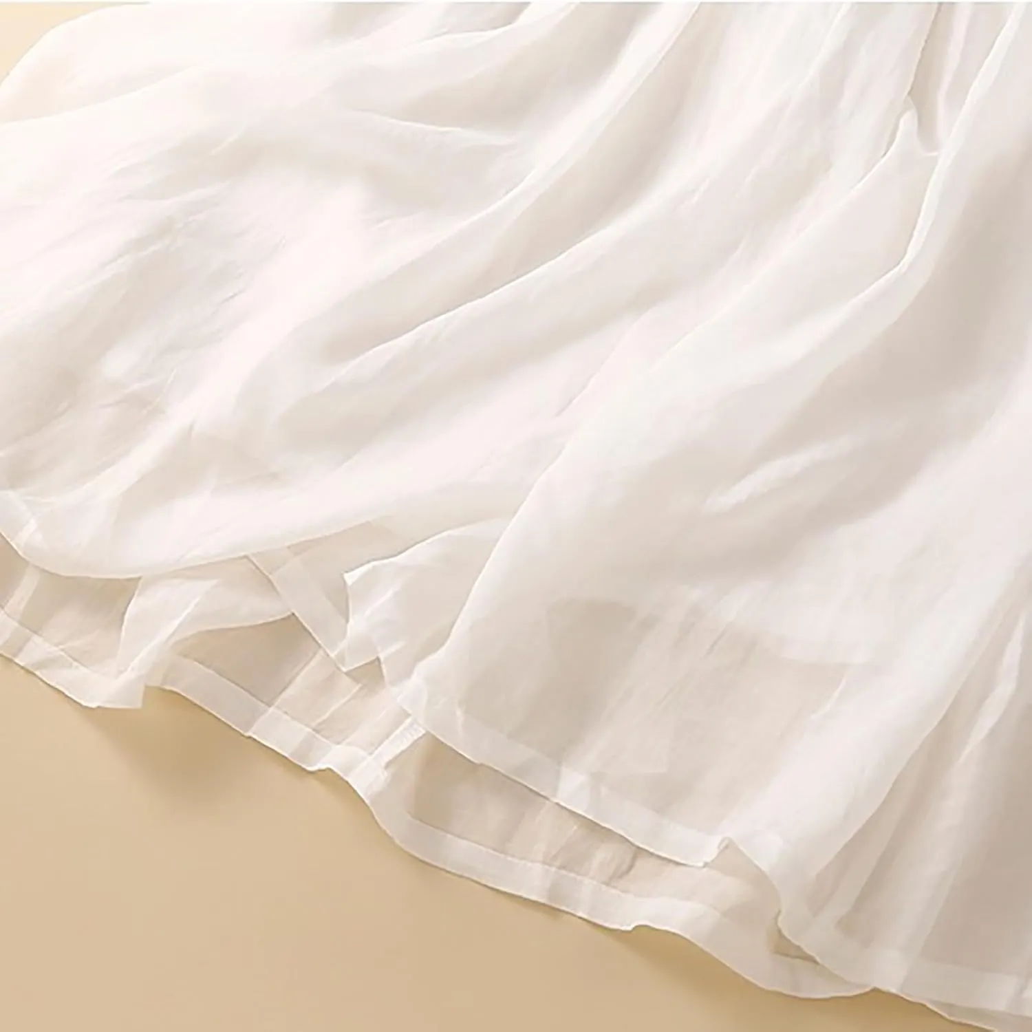 Linen Skirts for Women Summer Casual Elastic High Waisted Flowy A Line Midi Skirt with Lining