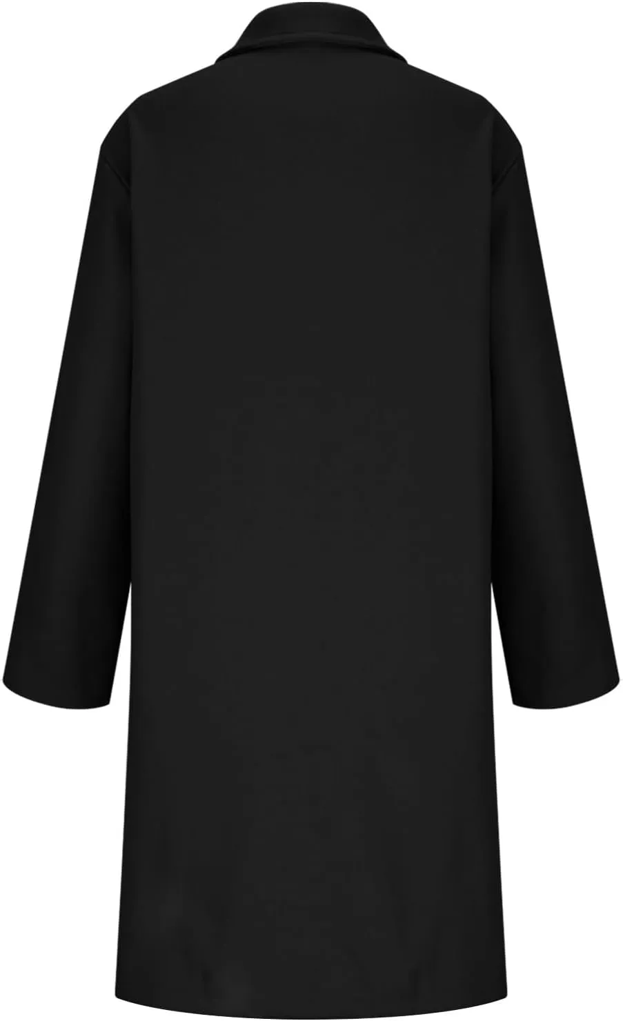 Long Trench Coat for Women Casual Double Breasted Pea Coat Winter Notched Lapel Midi Wool Coat Jacket Overcoat