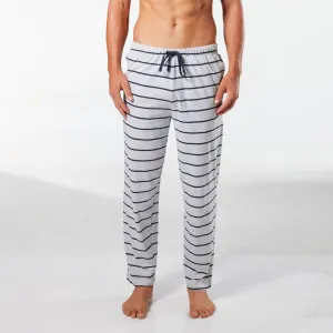 Men's Broad Stripe Cotton Sleep Pant - Grey Marle