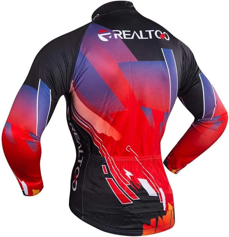 Men's Cycling Jersey Set Long Sleeve Full Zipper Quick-Dry Bike Shirt 3D Padded Cycling Tights Pants