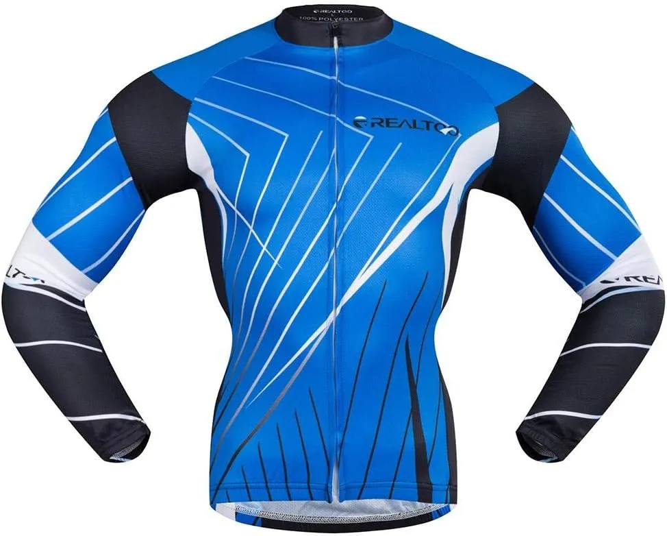 Men's Cycling Jersey Set Long Sleeve Full Zipper Quick-Dry Bike Shirt 3D Padded Cycling Tights Pants
