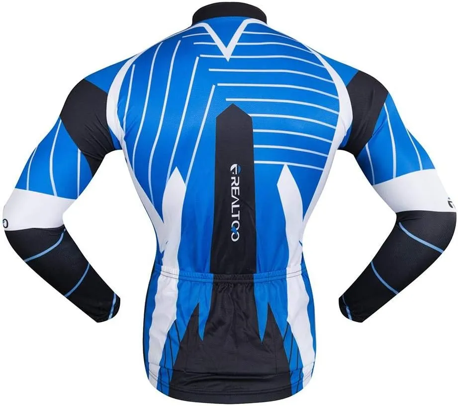 Men's Cycling Jersey Set Long Sleeve Full Zipper Quick-Dry Bike Shirt 3D Padded Cycling Tights Pants