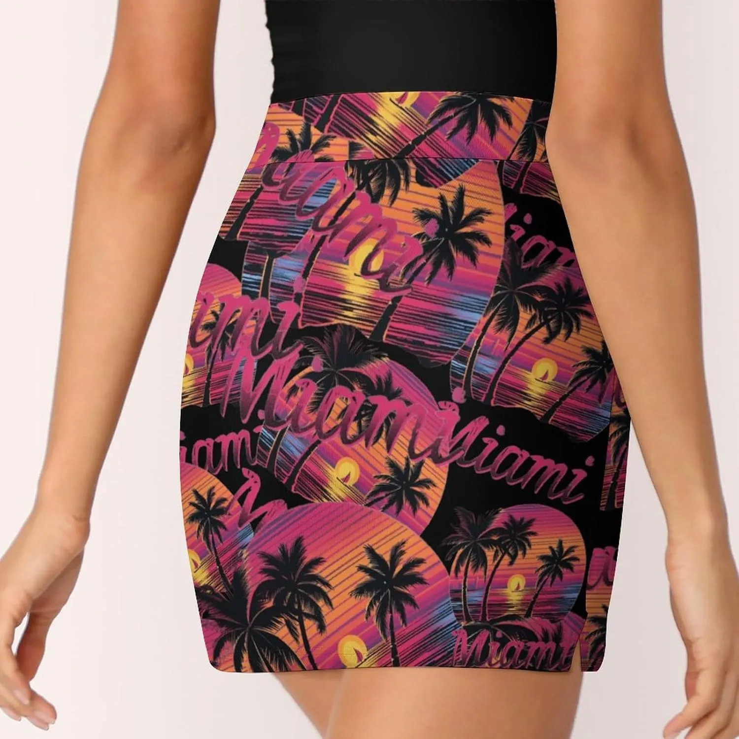 Miami Sunset Sailboat Women's Skort Athletic Skirt Golf Skorts A-line Skirts with Built-in Shorts Pockets