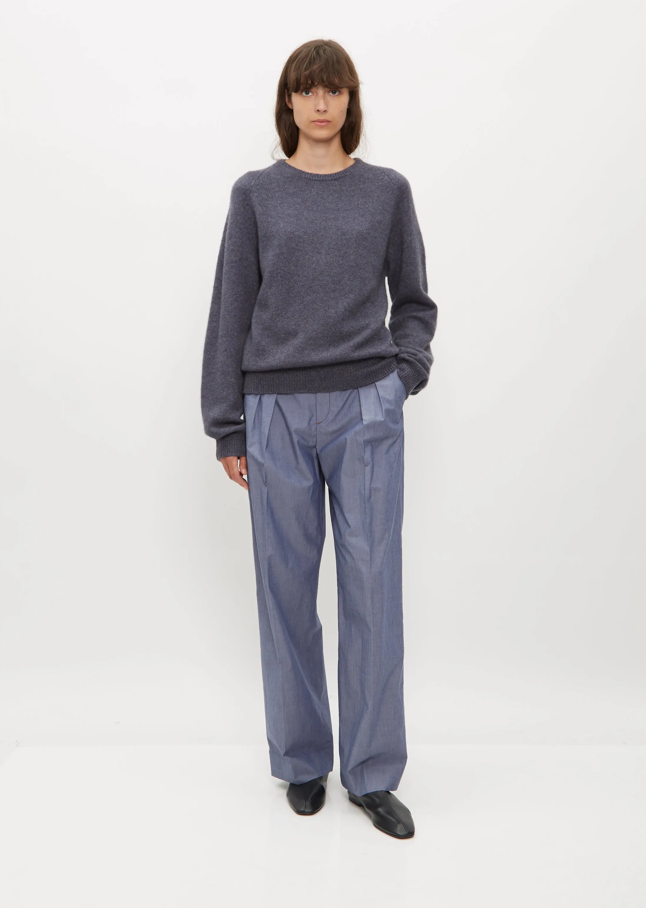 Mini R-Neck Sweater — Indigo