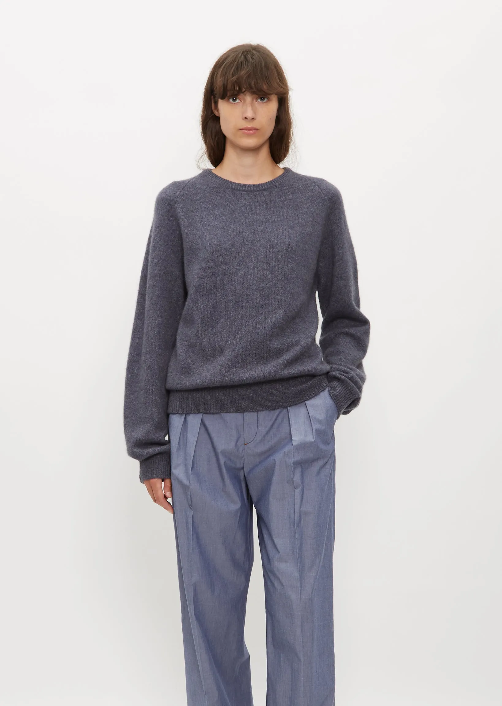 Mini R-Neck Sweater — Indigo